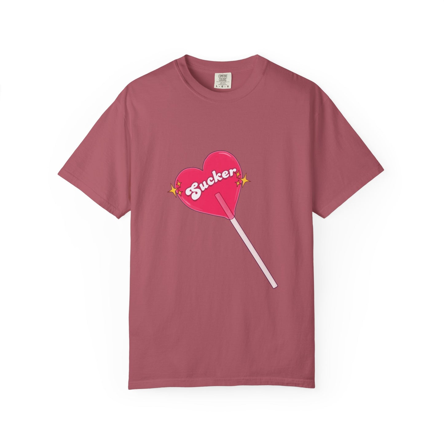 Pink Heart Lollipop Unisex Garment-Dyed T-shirt - snazzymerch