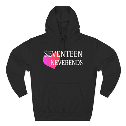 Never Ends Heart Three-Panel Fleece Hoodie - snazzymerch