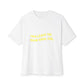 Open Vibes Yellow Script Unisex Oversized Boxy Tee Printify