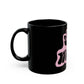 Retro Pink “Stay Weird” Typography Black Mug (11oz, 15oz) - snazzymerch