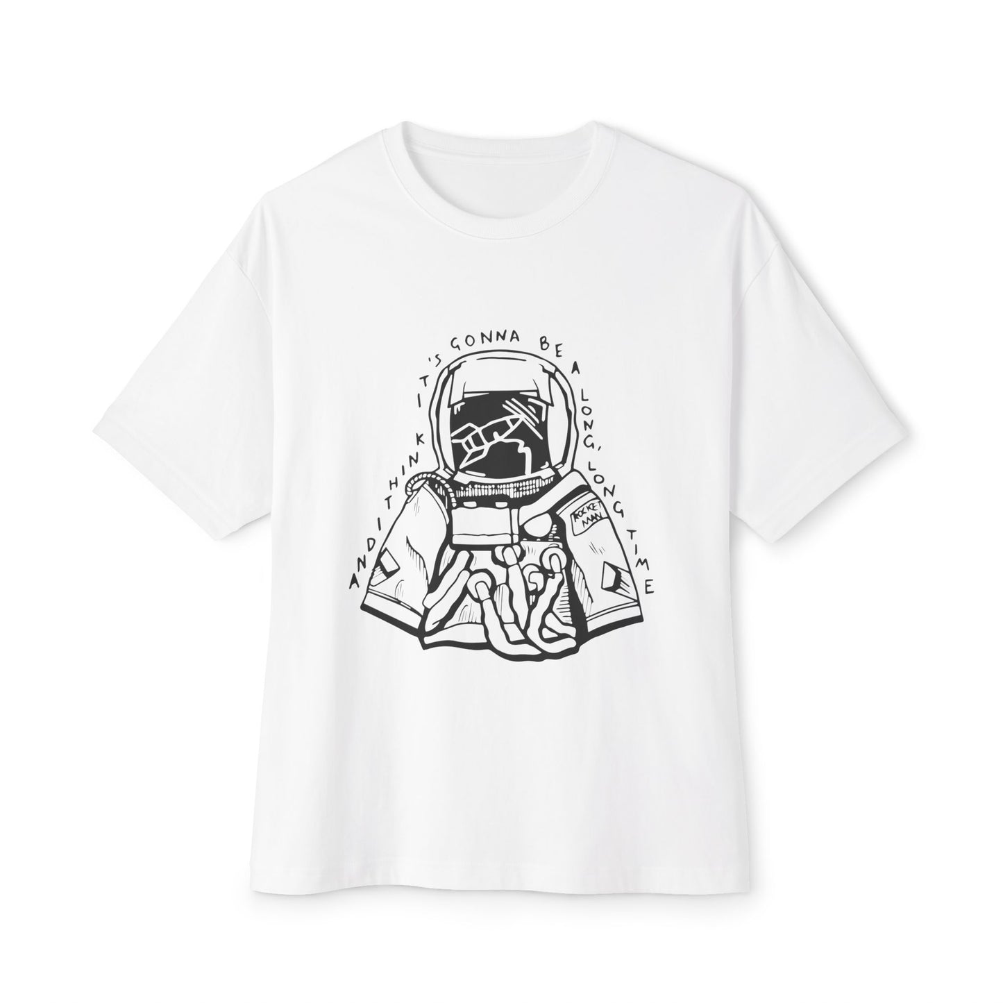 Outline Face Design Unisex Oversized Boxy Tee - snazzymerch