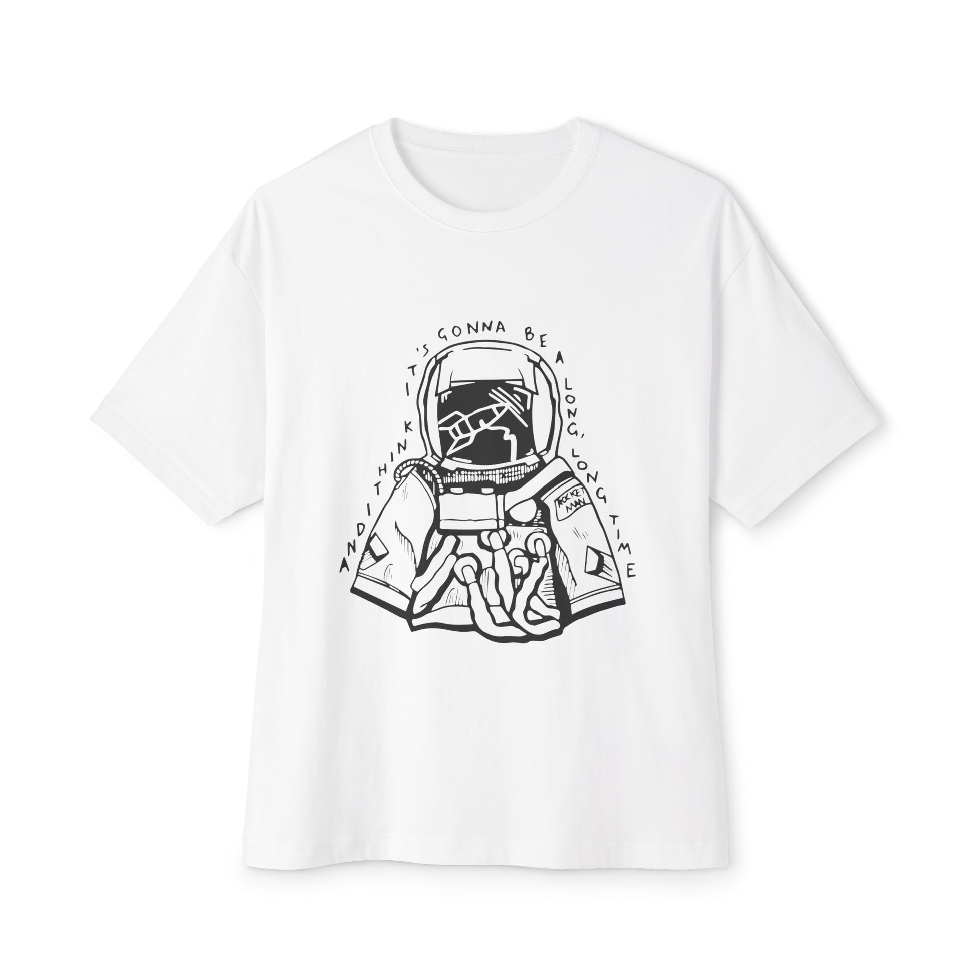 Outline Face Design Unisex Oversized Boxy Tee - snazzymerch