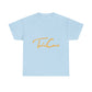 Take Care Gold Script Heavy Cotton Tee Printify