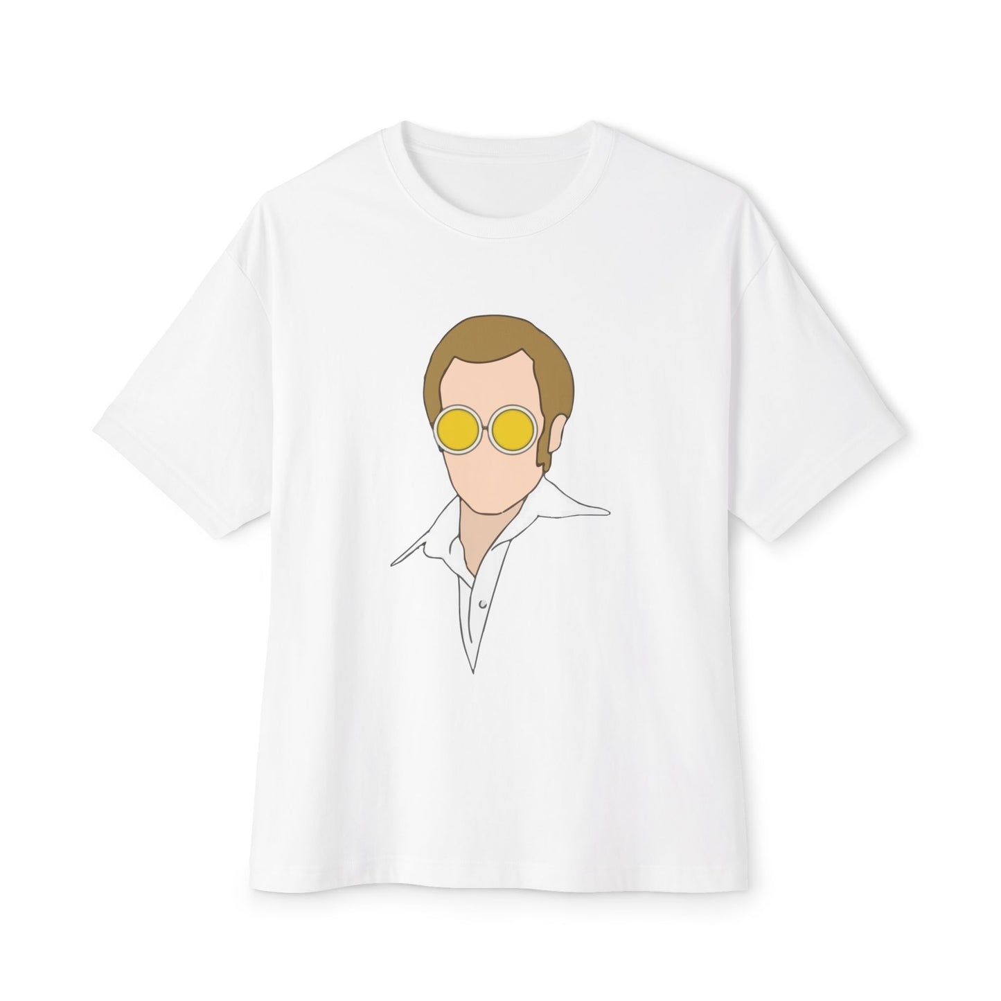 Yellow Glasses Portrait Unisex Oversized Boxy Tee - snazzymerch