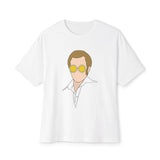 Yellow Glasses Portrait Unisex Oversized Boxy Tee - snazzymerch