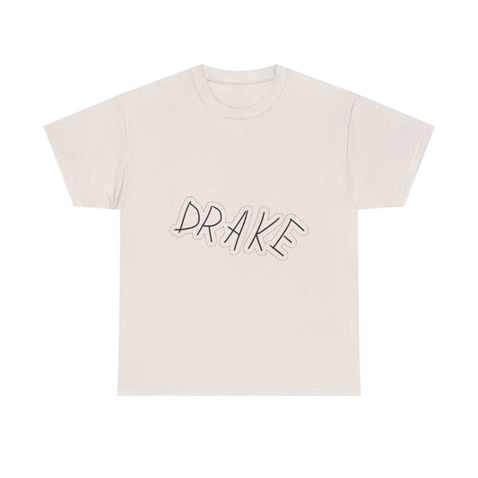 Dra-ke Graffiti Script Heavy Cotton Tee Printify