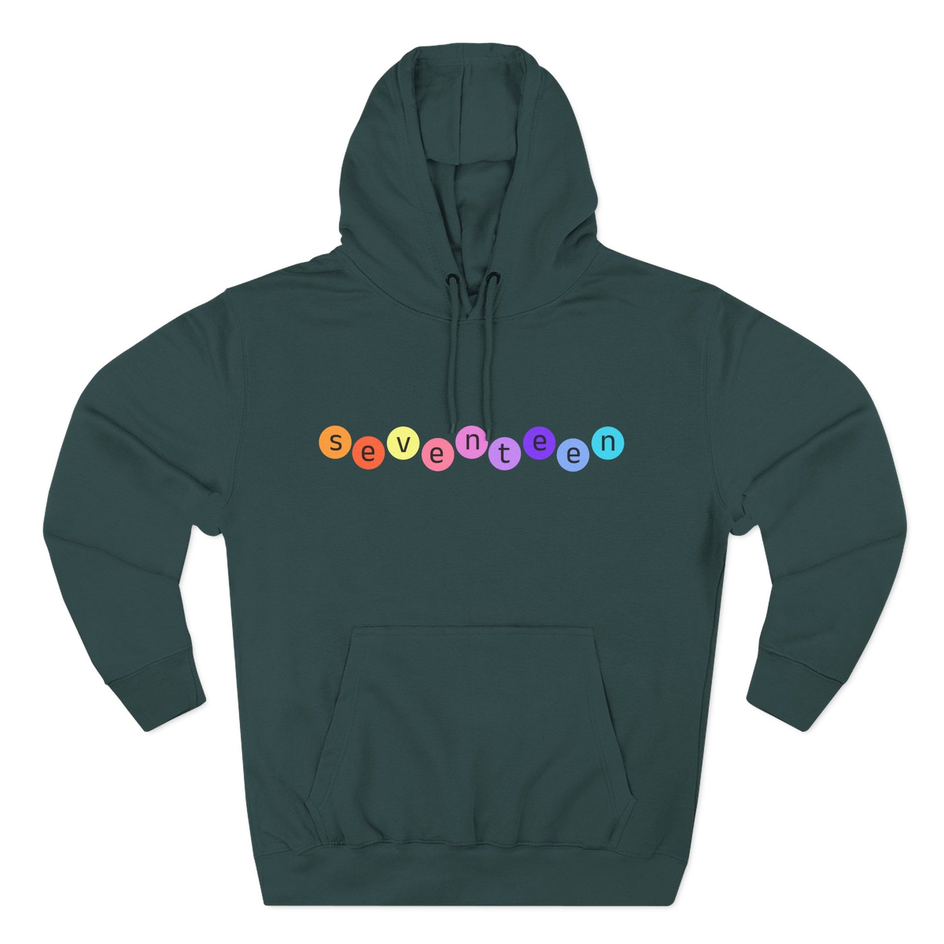 Color Pop Seventeen Three-Panel Fleece Hoodie - snazzymerch