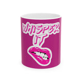 Whisper Lips Ceramic Mug, (11oz, 15oz) - snazzymerch