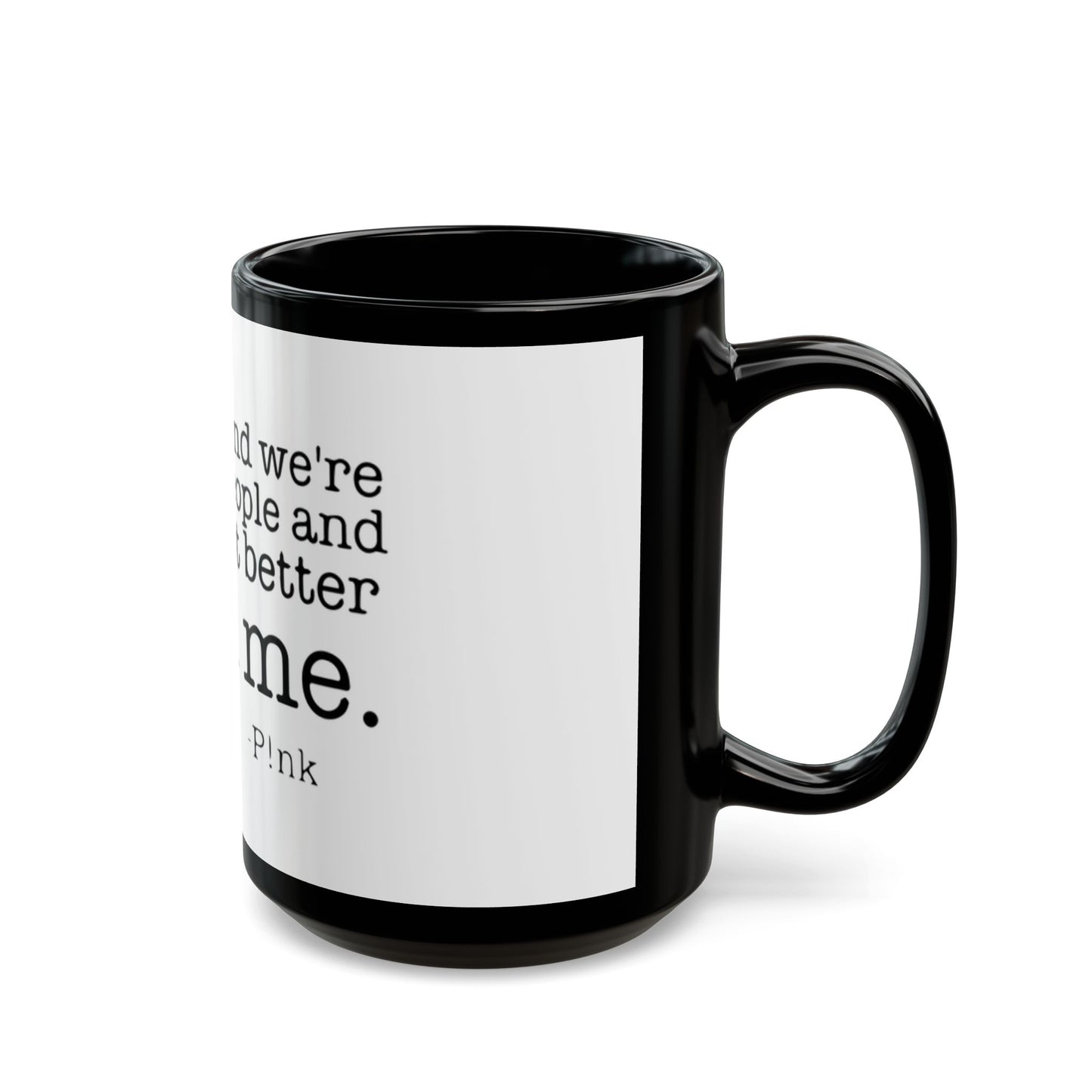 Strong & Brave Black Mug (11oz, 15oz) - snazzymerch