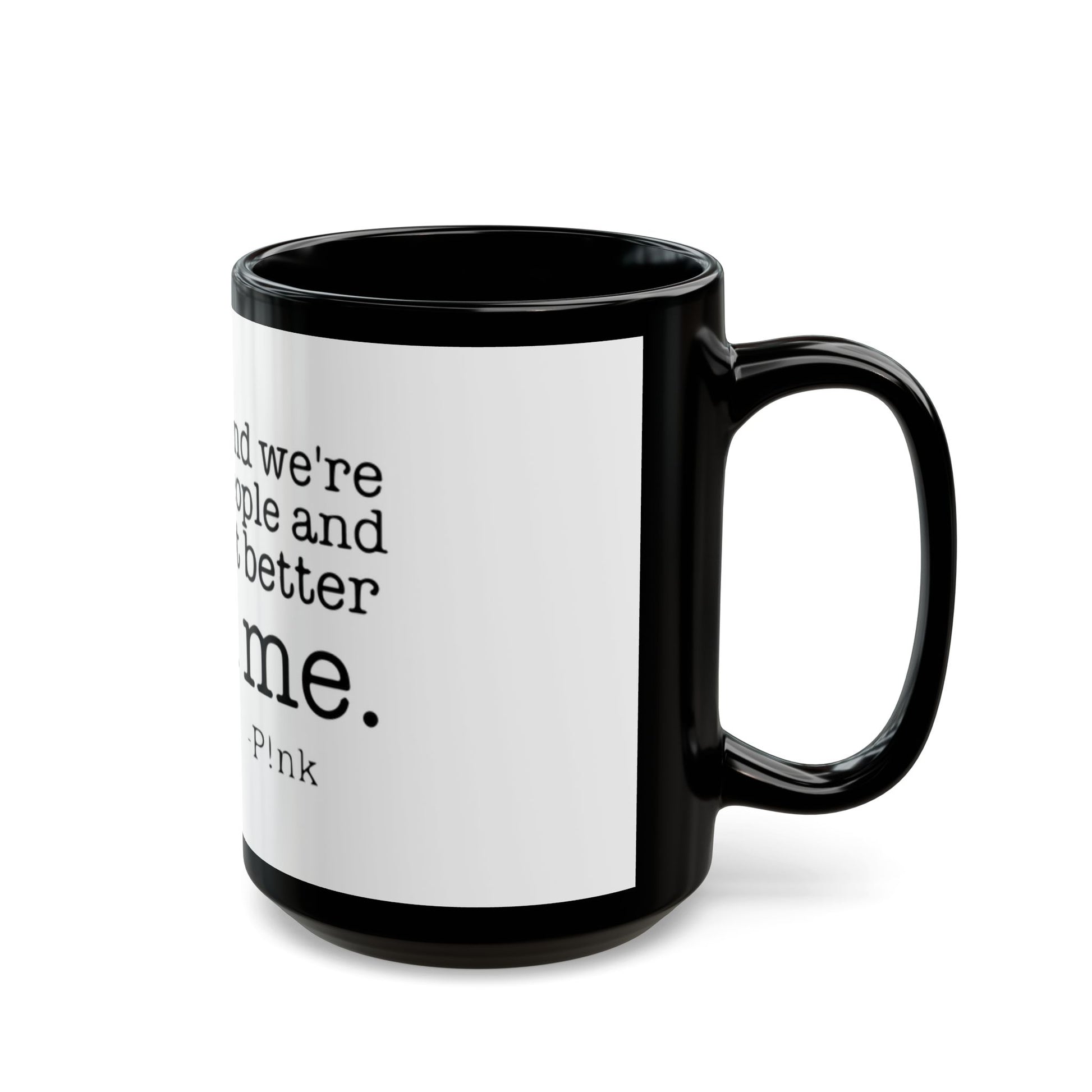 Strong & Brave Black Mug (11oz, 15oz) - snazzymerch