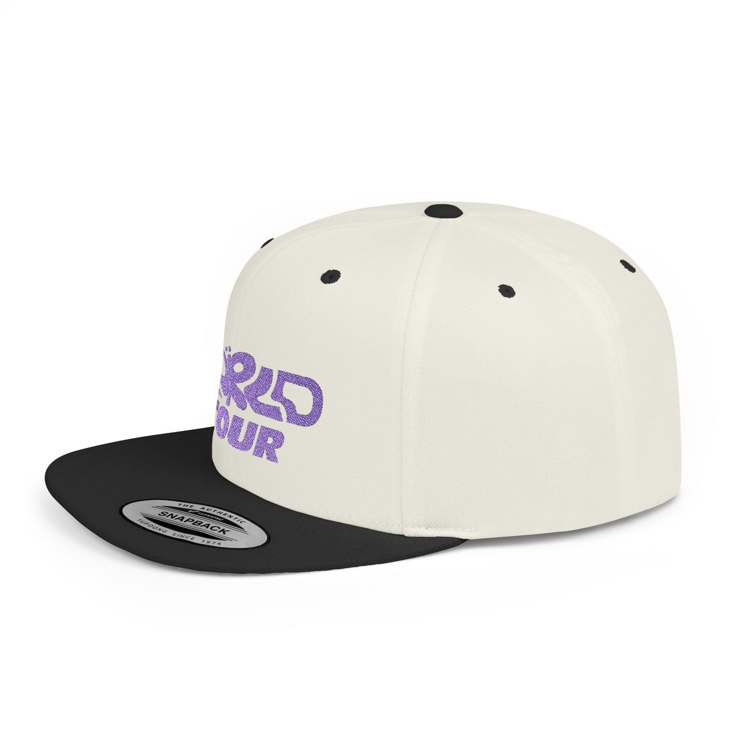 World Tour Bubble Letter- Flat Bill Snapback Printify