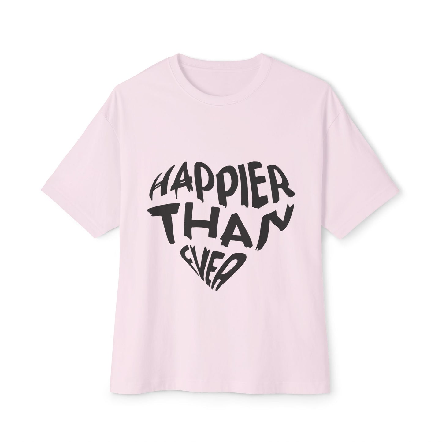 Billie Eilish Inspired Oversized T-Shirt – Happier Heart Lettering Edition Printify