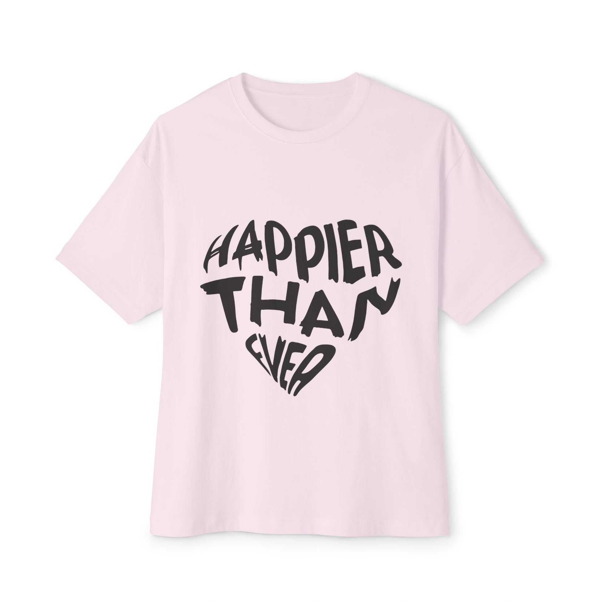 Billie Eilish Inspired Oversized T-Shirt – Happier Heart Lettering Edition Printify