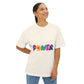 Retro Flower Power Color Pop Unisex Oversized Boxy Tee - snazzymerch