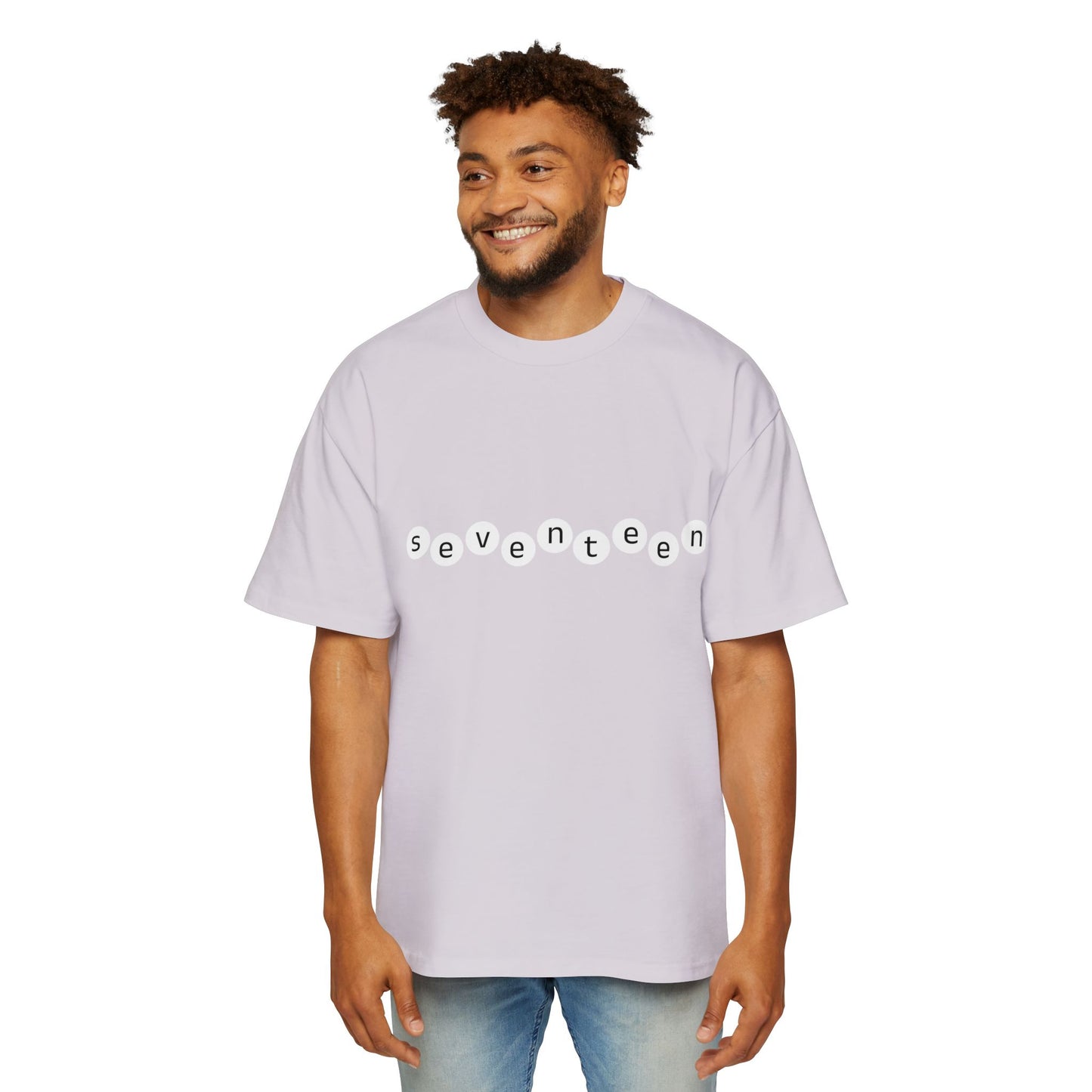 Minimal White Orbit Men's Heavy Oversized Tee - snazzymerch