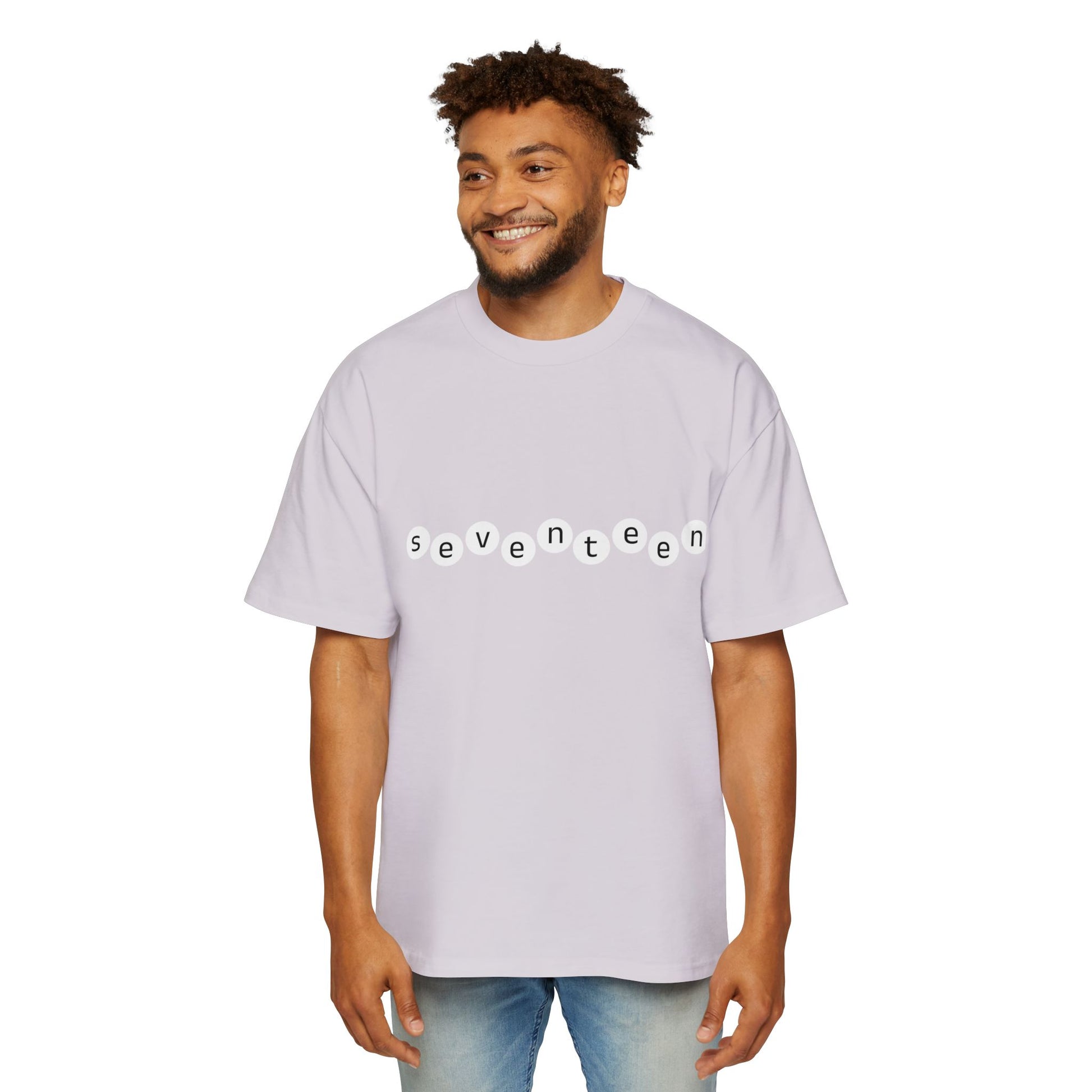 Minimal White Orbit Men's Heavy Oversized Tee - snazzymerch