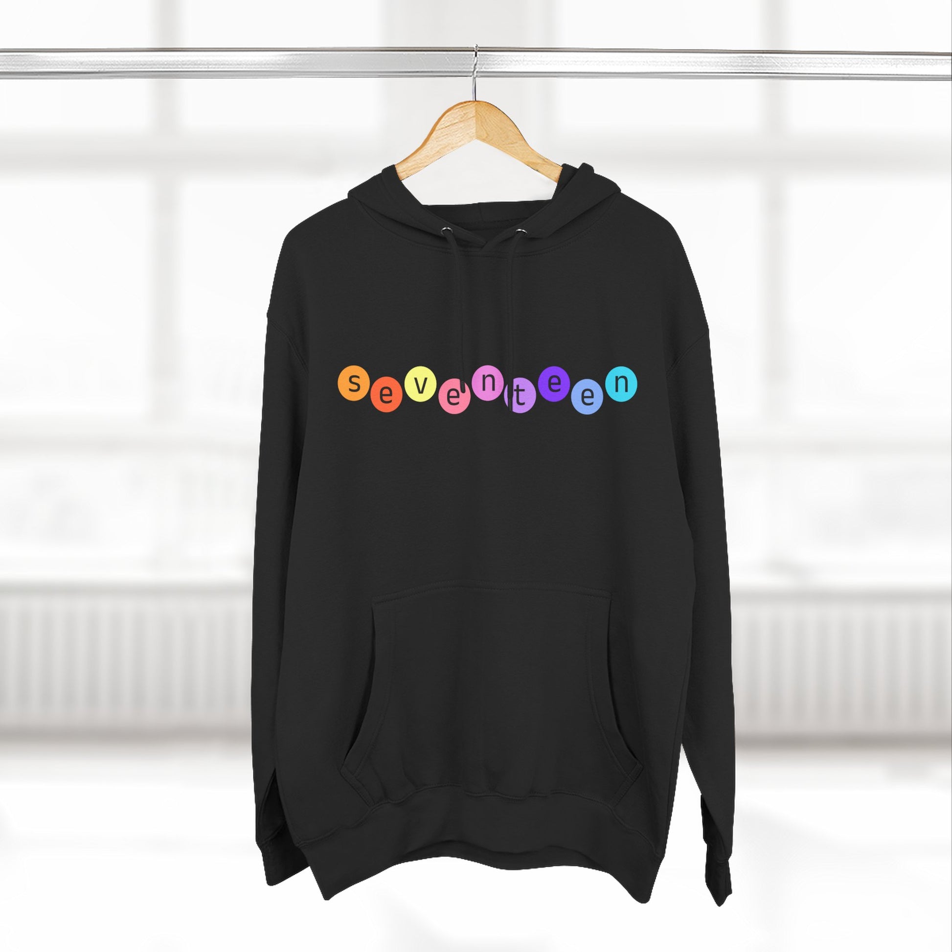 Color Pop Seventeen Three-Panel Fleece Hoodie - snazzymerch