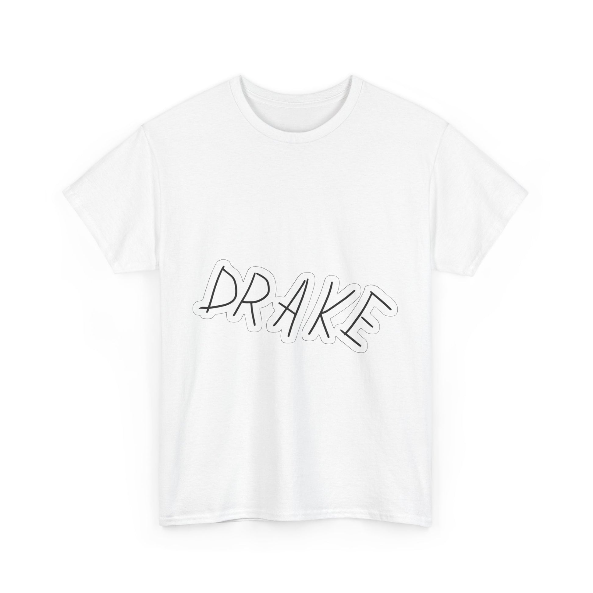 Dra-ke Graffiti Script Heavy Cotton Tee Printify