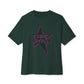 Star Outline Retro Unisex oversized Boxy Tee - snazzymerch