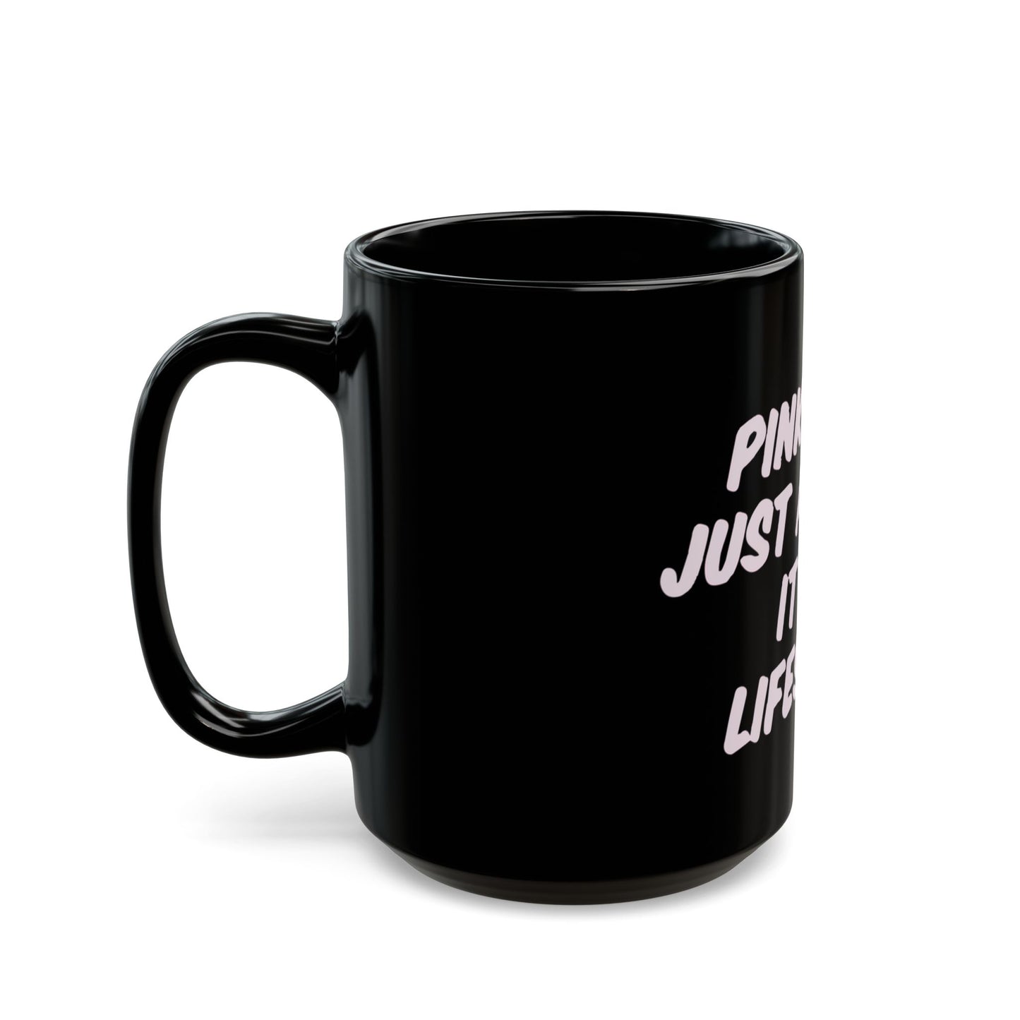 Lifestyle in Pink Black Mug (11oz, 15oz) - snazzymerch
