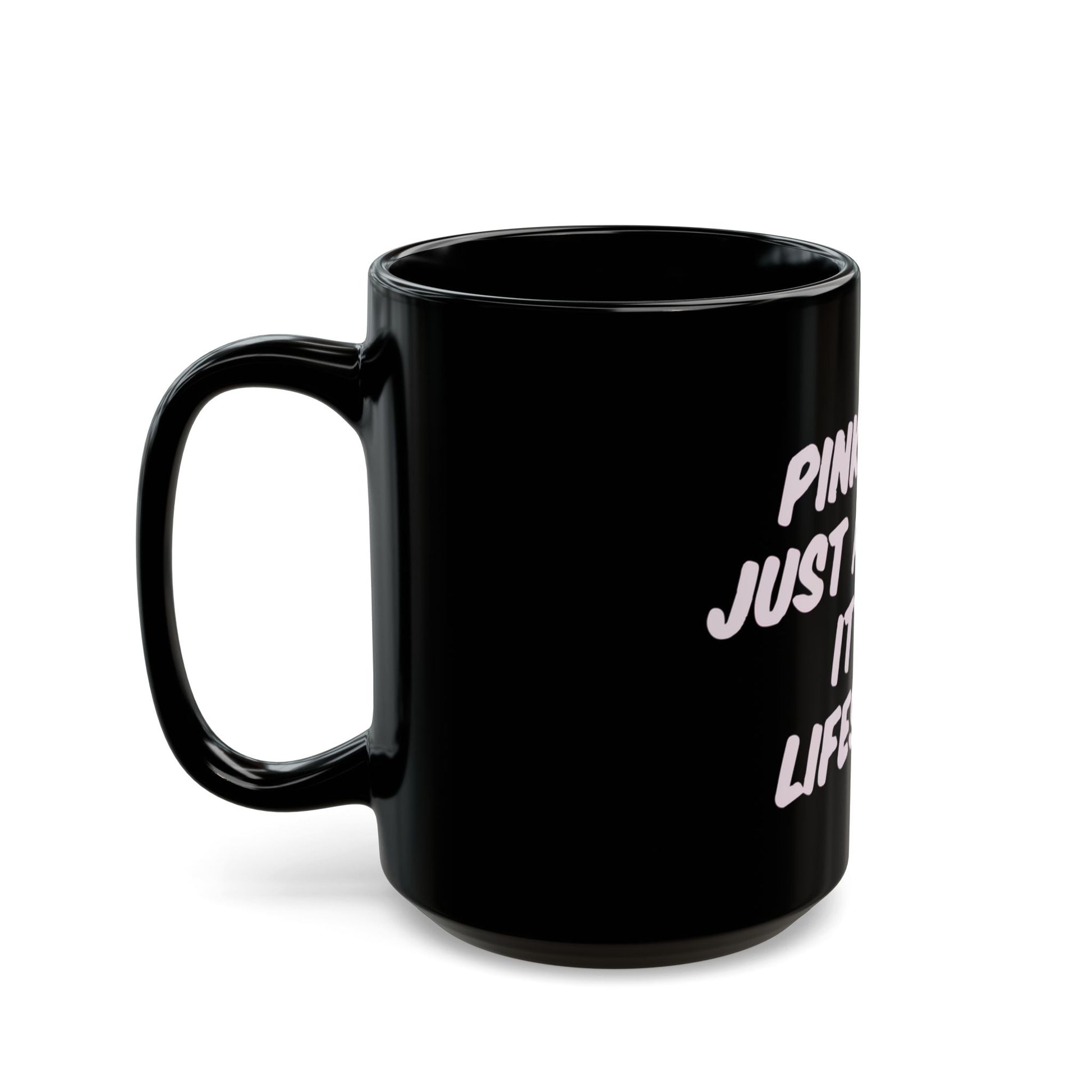 Lifestyle in Pink Black Mug (11oz, 15oz) - snazzymerch
