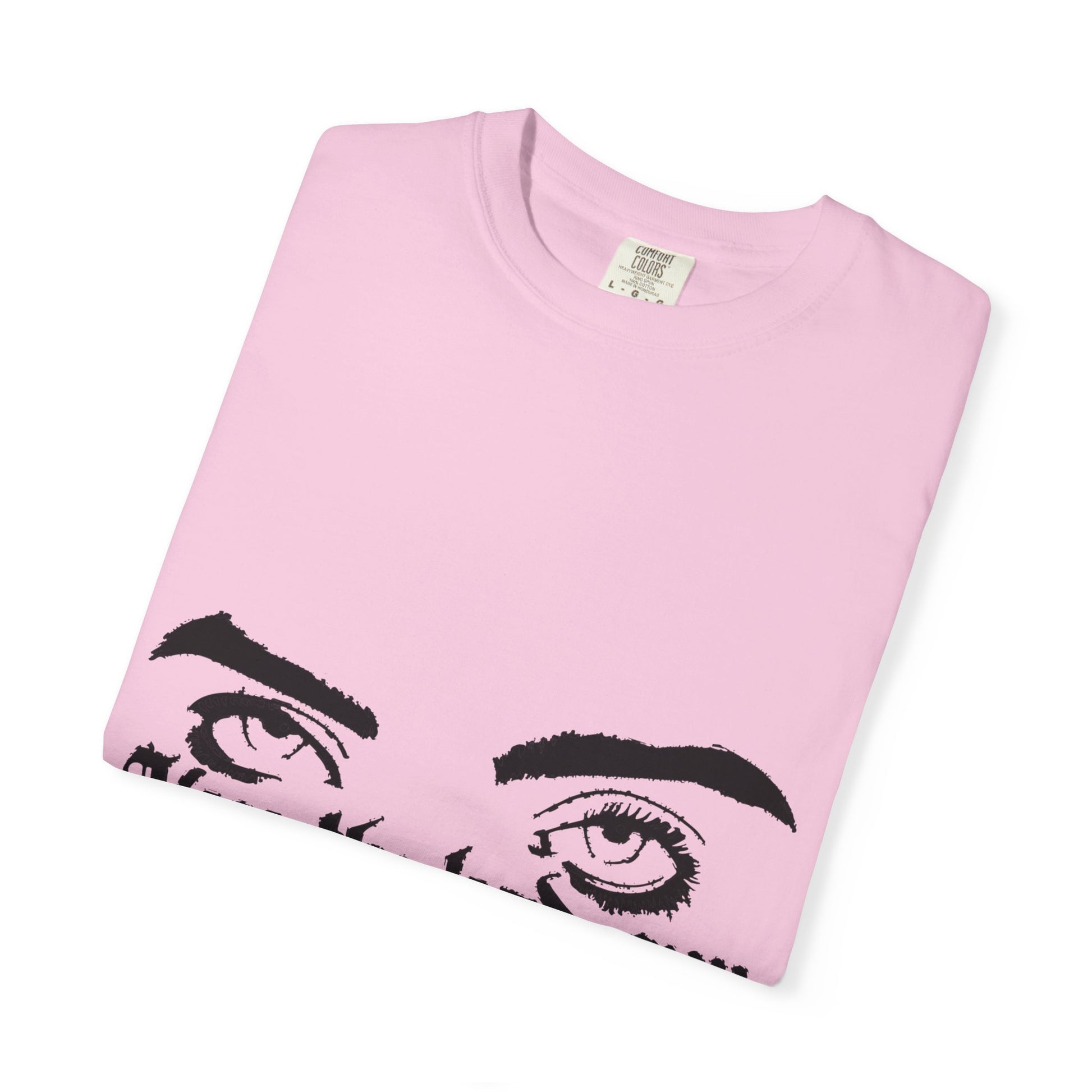 Billie Eilish Inspired Dyed T-shirt – Eyes & Shadows Gothic Edition Printify