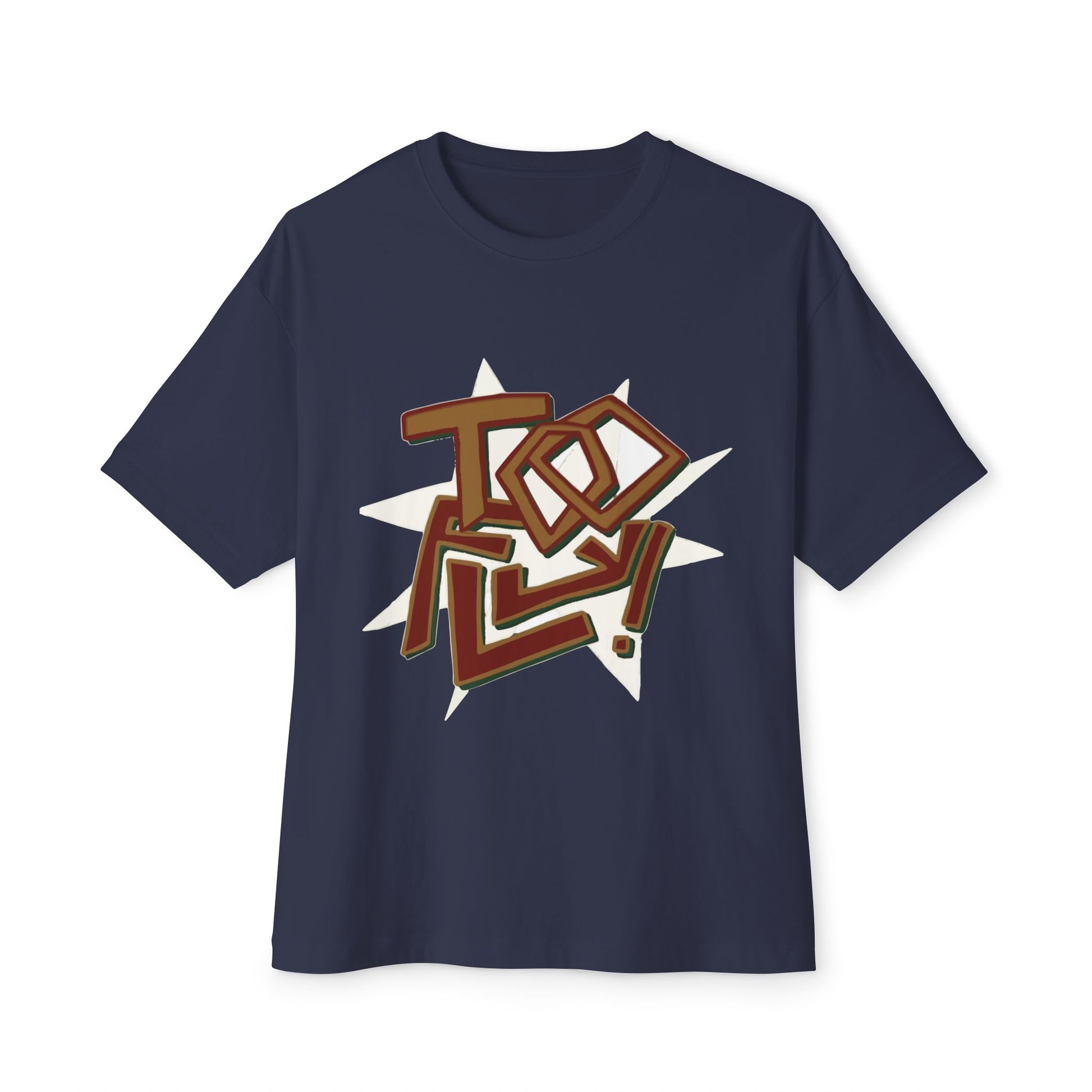 Geometric Lettering Unisex Oversized Boxy Tee - snazzymerch