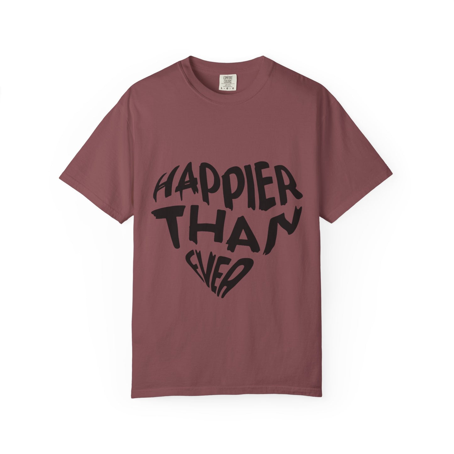 Billie Eilish Inspired Dyed T-shirt – Happier Heart Lettering Edition Printify