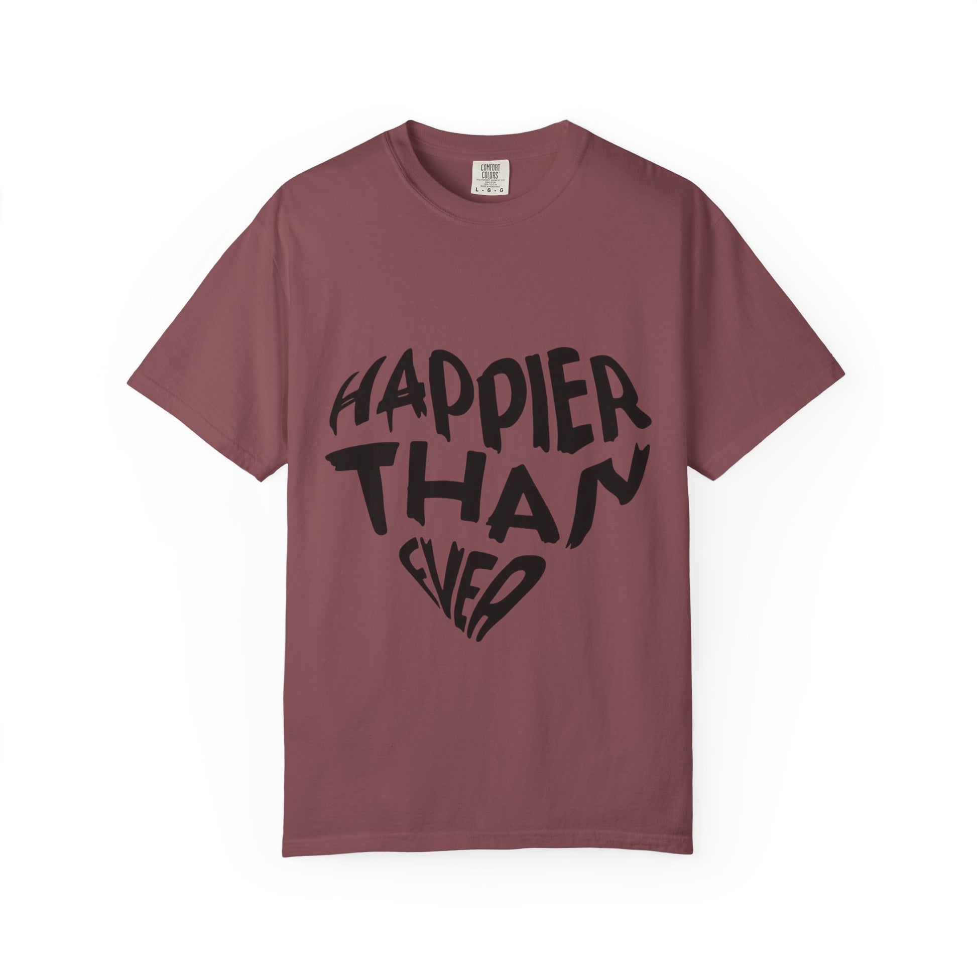 Billie Eilish Inspired Dyed T-shirt – Happier Heart Lettering Edition Printify