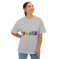 Retro Flower Power Color Pop Unisex Oversized Boxy Tee - snazzymerch