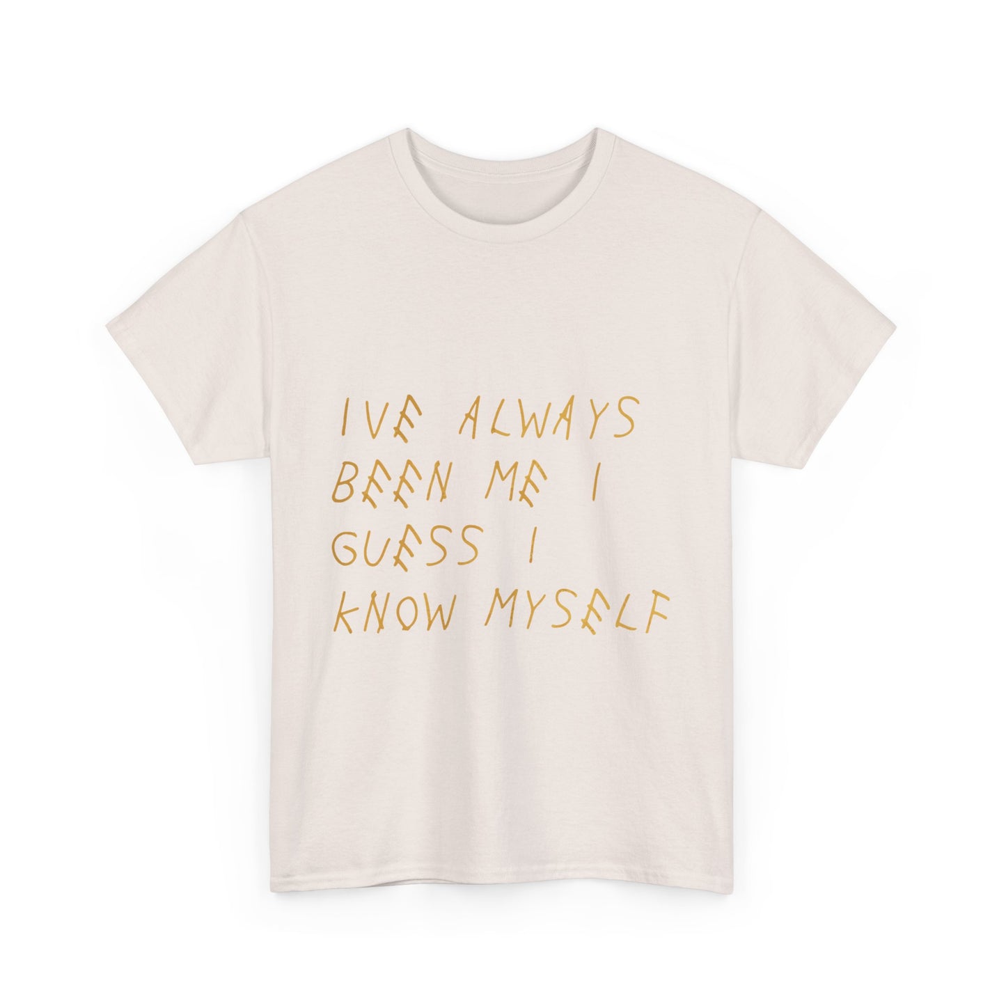 Know Myself Lyric Script Heavy Cotton Tee Printify