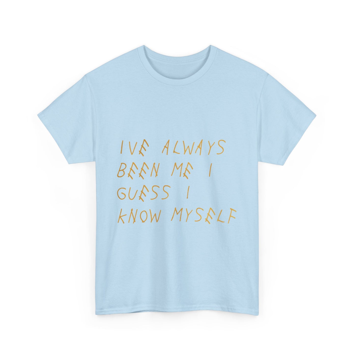 Know Myself Lyric Script Heavy Cotton Tee Printify