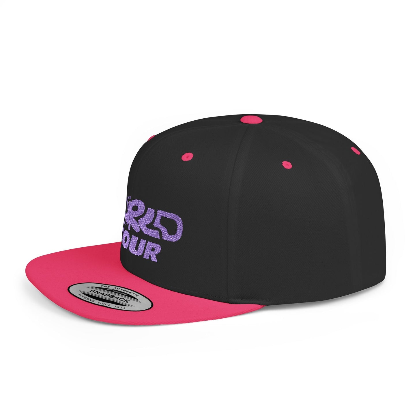 World Tour Bubble Letter- Flat Bill Snapback Printify