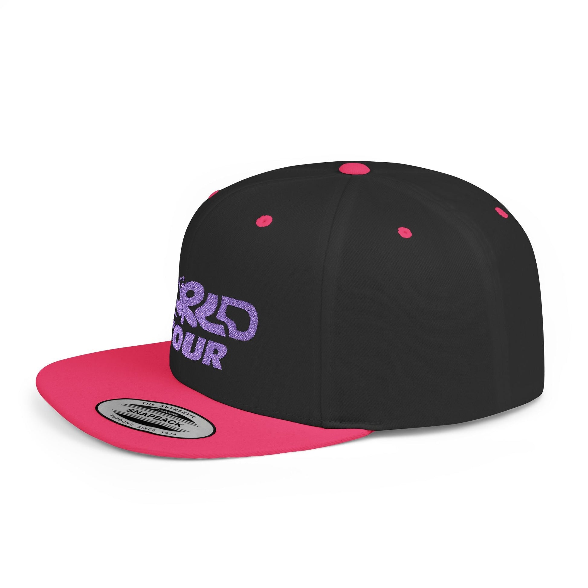 World Tour Bubble Letter- Flat Bill Snapback Printify