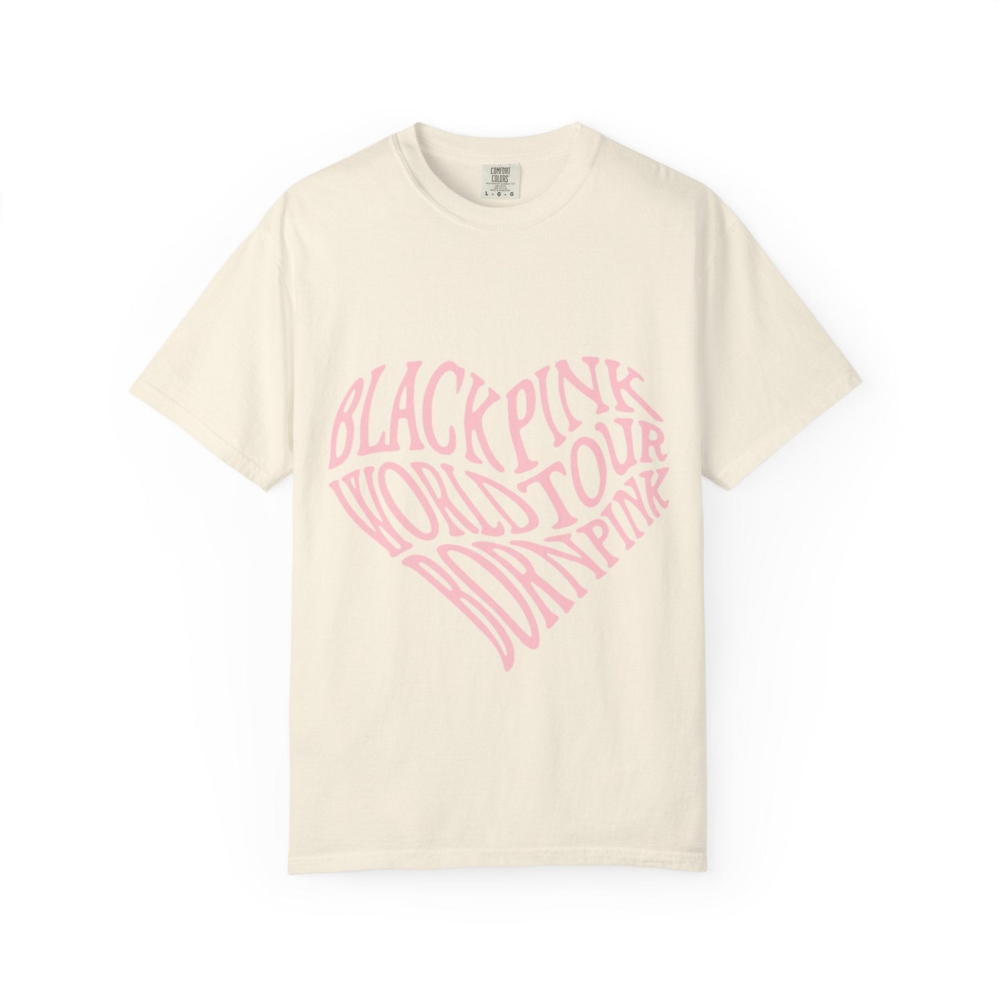 Born Pink Heart Typography – Dyed T-shirt Printify