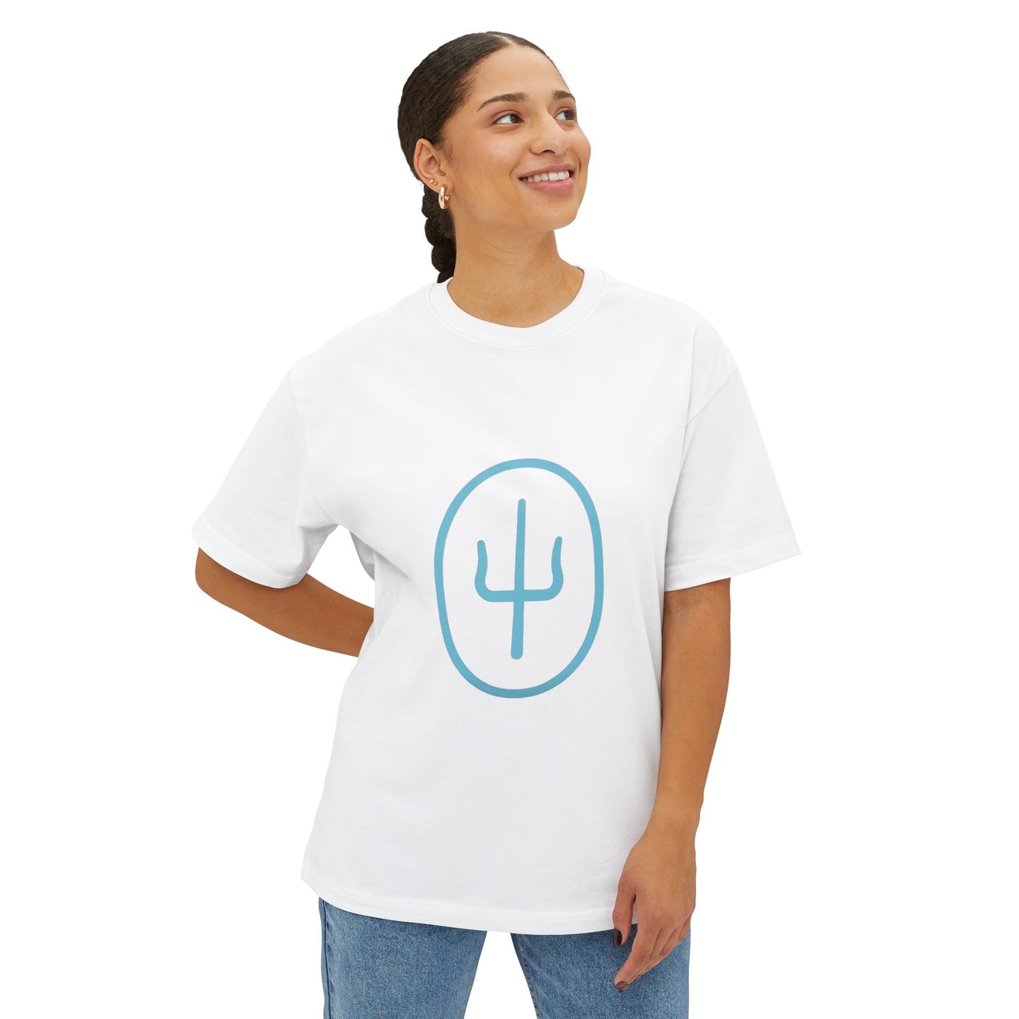 Split Mark Unisex Oversized Boxy Tee - snazzymerch