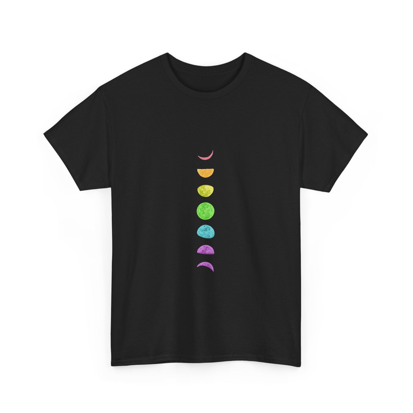 Rainbow Lunar Phases Unisex Cotton Tee Printify