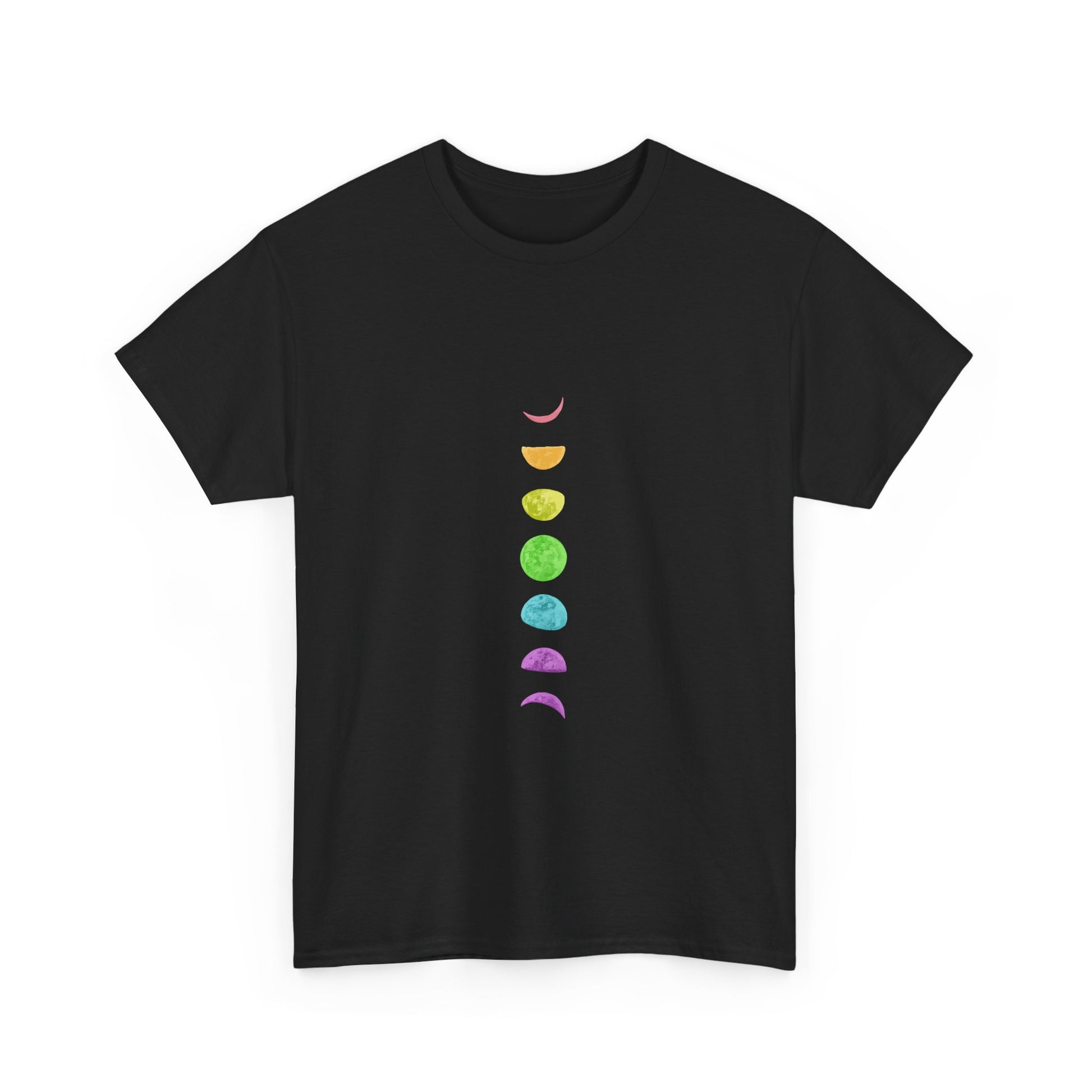 Rainbow Lunar Phases Unisex Cotton Tee Printify