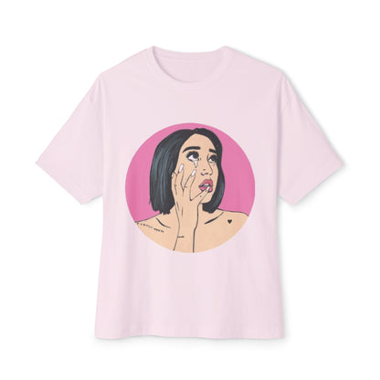 Pop-Art Crying Girl Unisex Oversized Boxy Tee - snazzymerch