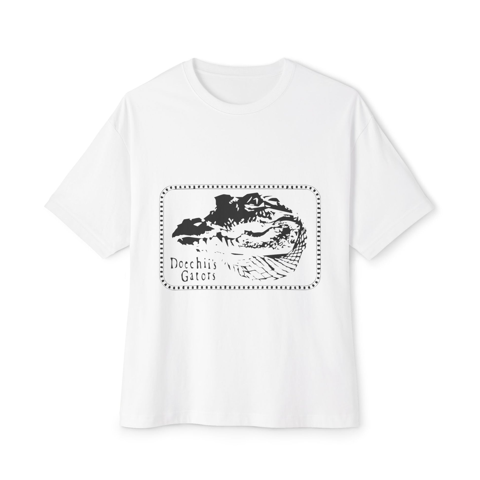 Bold Outline Typography Unisex Oversized Boxy Tee - snazzymerch