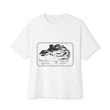 Bold Outline Typography Unisex Oversized Boxy Tee - snazzymerch