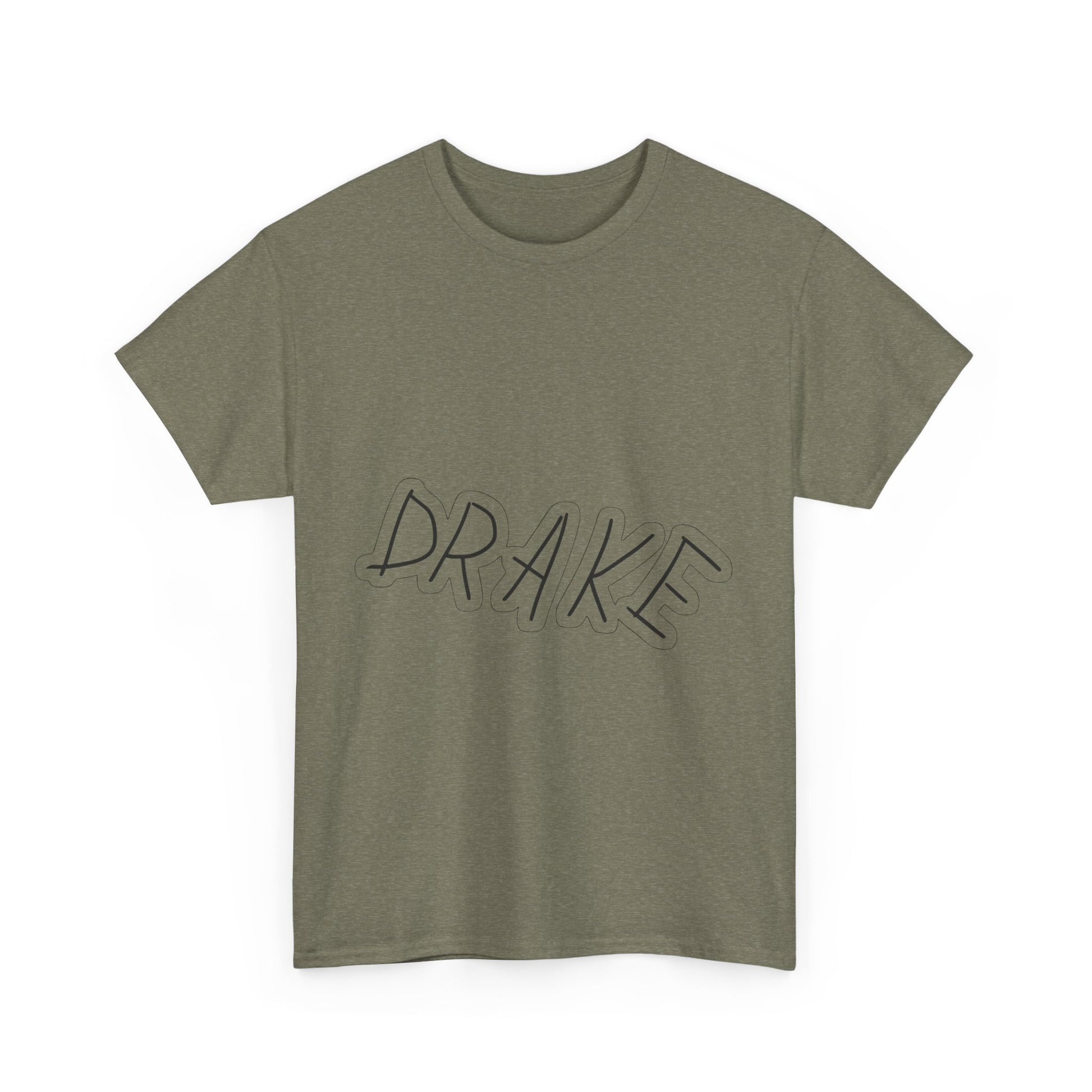 Dra-ke Graffiti Script Heavy Cotton Tee Printify
