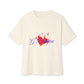 Heart on Fire Bold Script Unisex Oversized Boxy Tee - snazzymerch