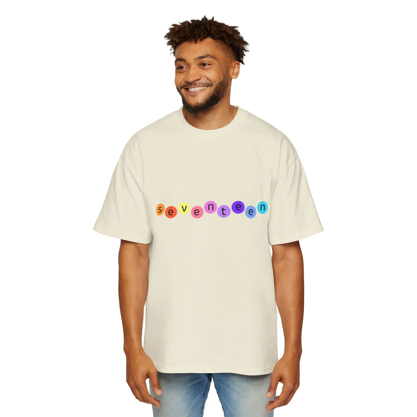Color Pop Seventeen Men's Heavy Oversized Tee - snazzymerch