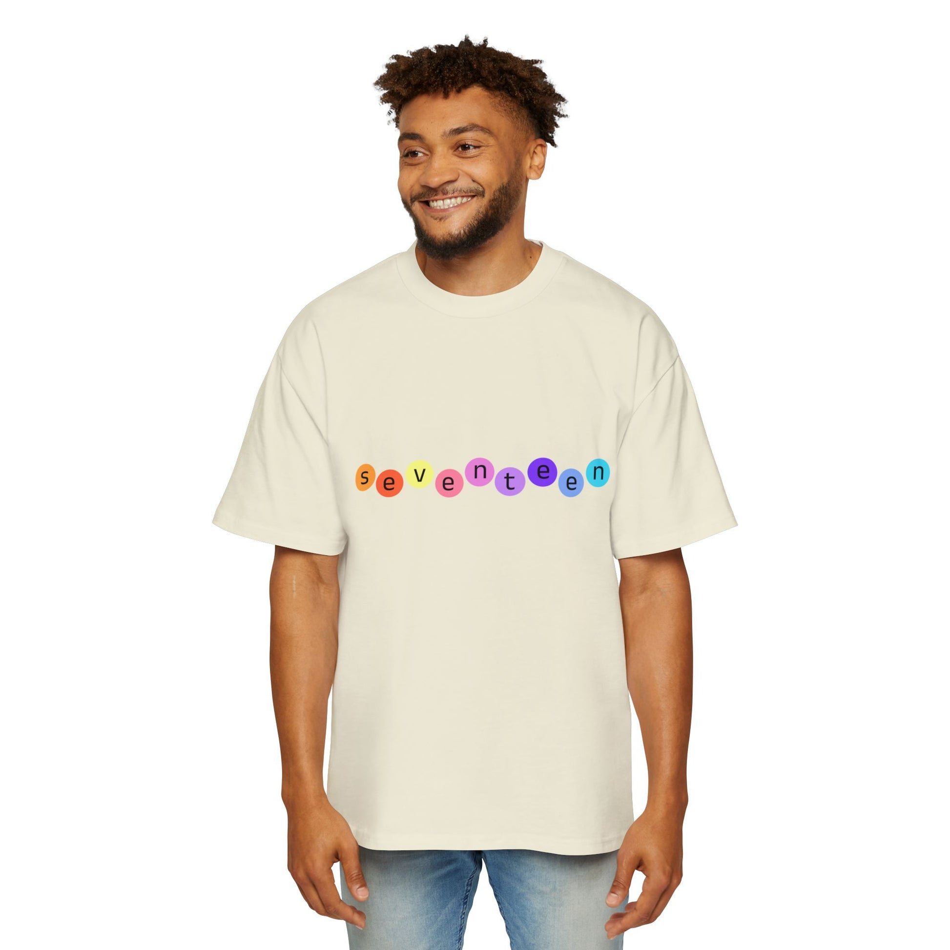 Color Pop Seventeen Men's Heavy Oversized Tee - snazzymerch