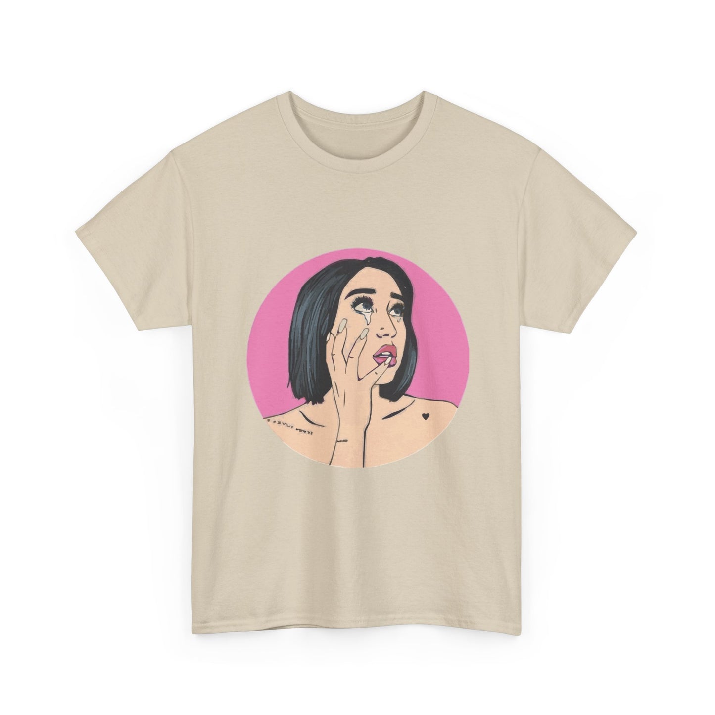 Pop-Art Crying Girl Unisex Heavy Cotton Tee - snazzymerch