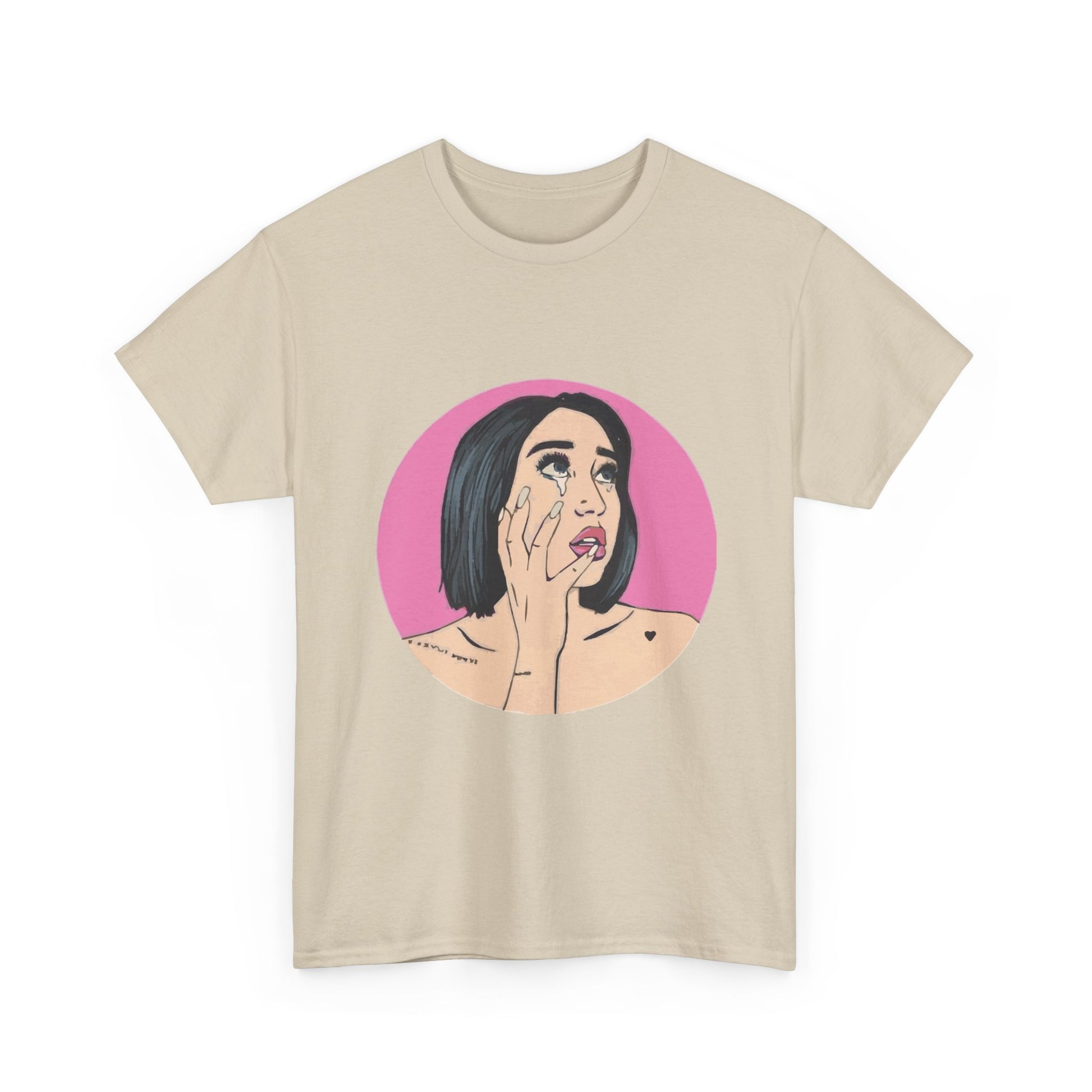 Pop-Art Crying Girl Unisex Heavy Cotton Tee - snazzymerch