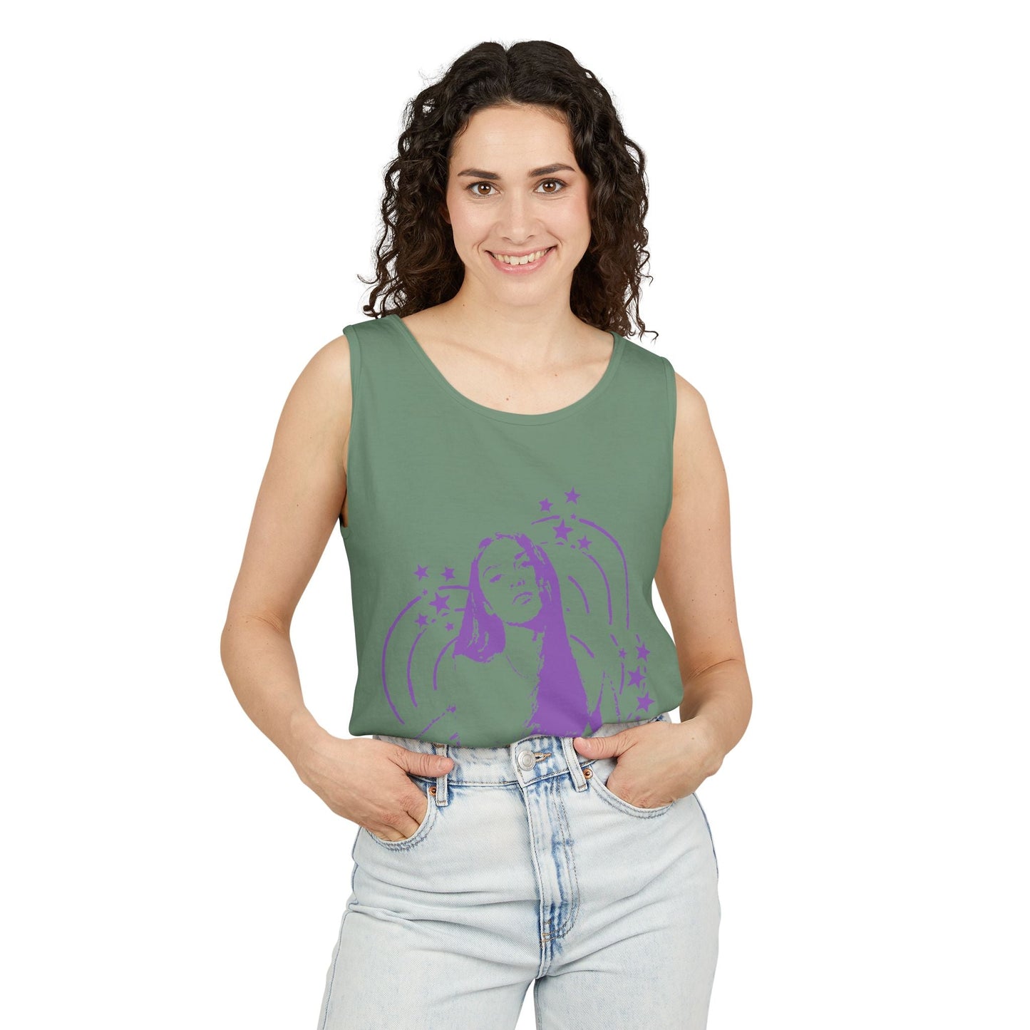 Olivia Rodrigo Star Portrait-Dyed Tank Top Printify