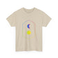 Gradient Moon and Star Emblem Unisex Cotton Tee Printify