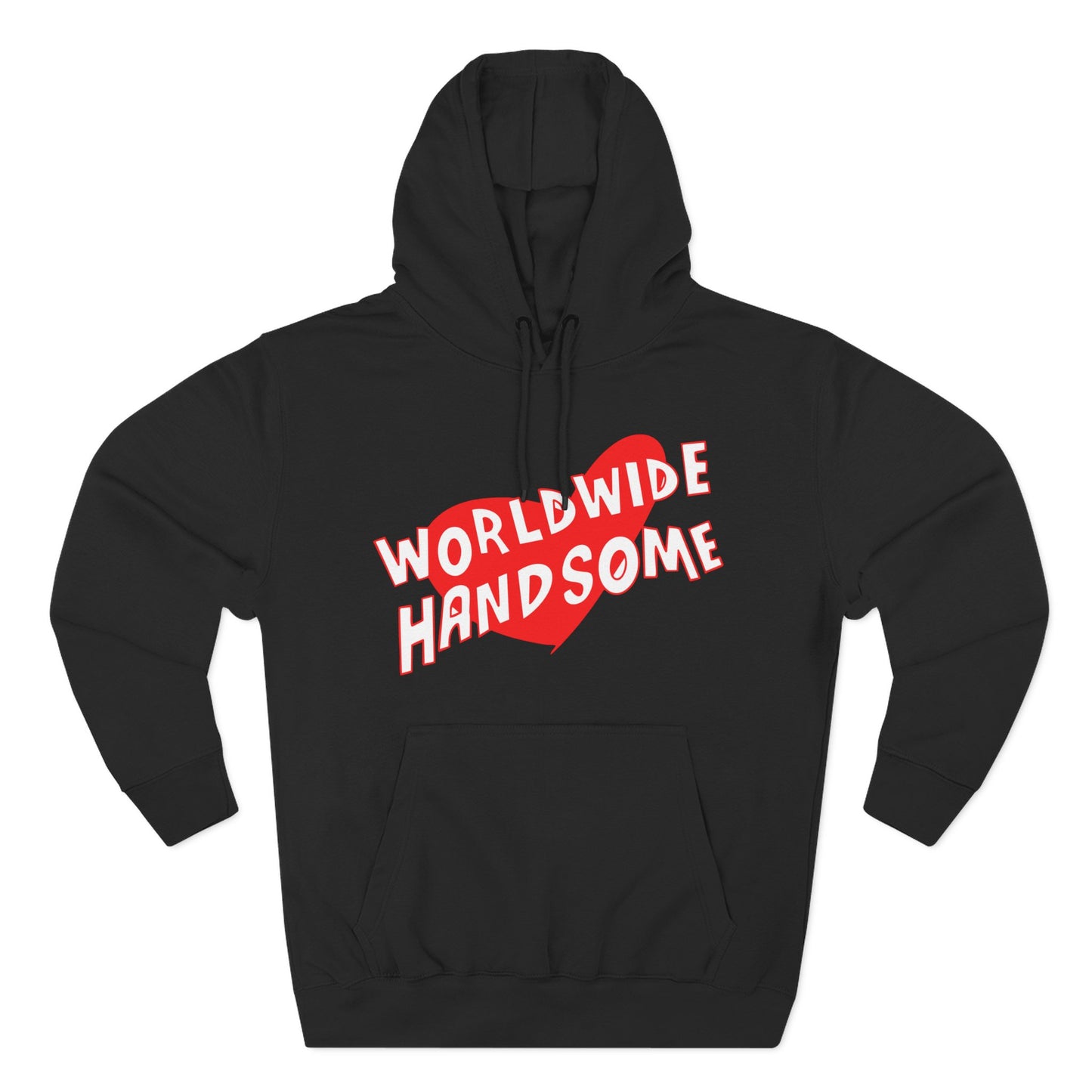 Worldwide Handsome Heart Three-Panel Fleece Hoodie - snazzymerch